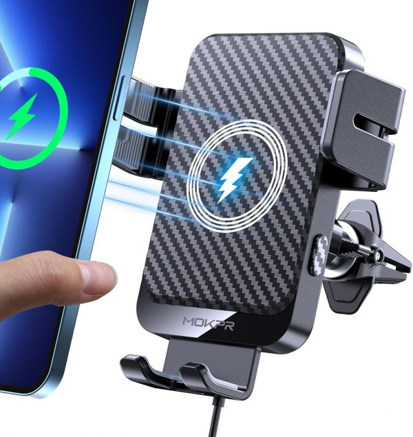 MOKPR Car Phone Holder Wireless Charger, 15W Wireless Car Ch... - Image 2