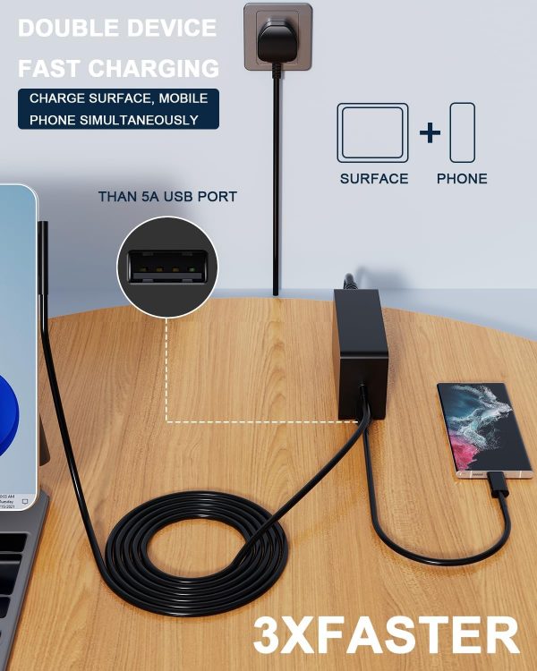 65W Surface Pro charger, Microsoft Surface Laptop Charger fo... - Image 7
