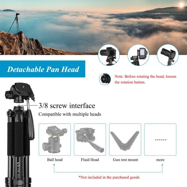 Victiv Camera Tripod 63-73" for Canon Nikon, Lightweight DSL... - Image 5