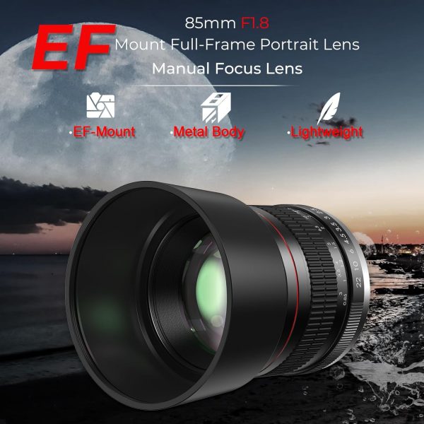 Lightdow EF 85mm F1.8 Manual Focus Lens for Canon EF/EF-S Mo... - Image 8