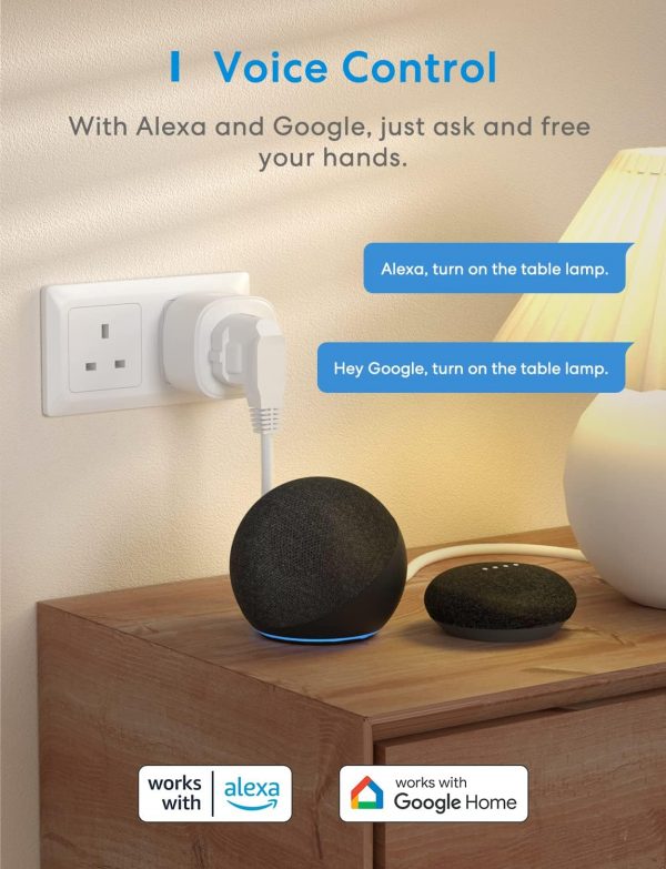 Meross Smart Plug Mini, 13A WiFi Plugs Works with Alexa, Goo... - Image 3