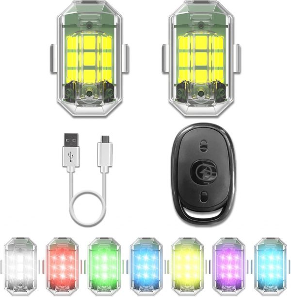 Craznick 2 Pack Drone Strobe Light with Remote Control for D...