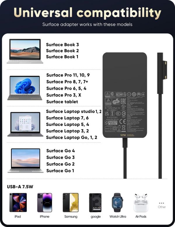 Surface Pro Charger, 127W Microsoft Surface Charger for Surf... - Image 4