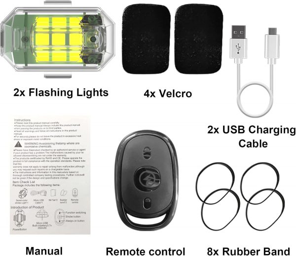 Craznick 2 Pack Drone Strobe Light with Remote Control for D... - Image 7