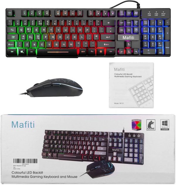 Gaming Keyboard and Mouse Set,Mafiti RK101 7 Rainbow Backlit... - Image 8