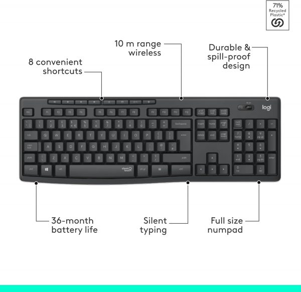 Logitech MK295 Silent Wireless Mouse & Keyboard Combo with S... - Image 8