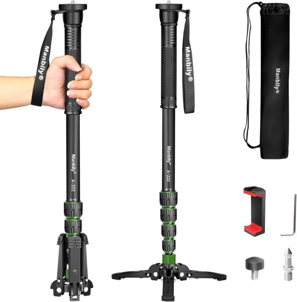 Manbily Camera Monopod with Feet 5 Sections 67-in 170cm Exte... - Image 2