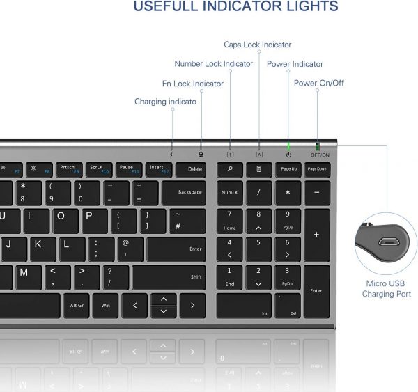 seenda WGJP-031B Wireless Keyboard Mouse Set, Ultra Thin Com... - Image 7