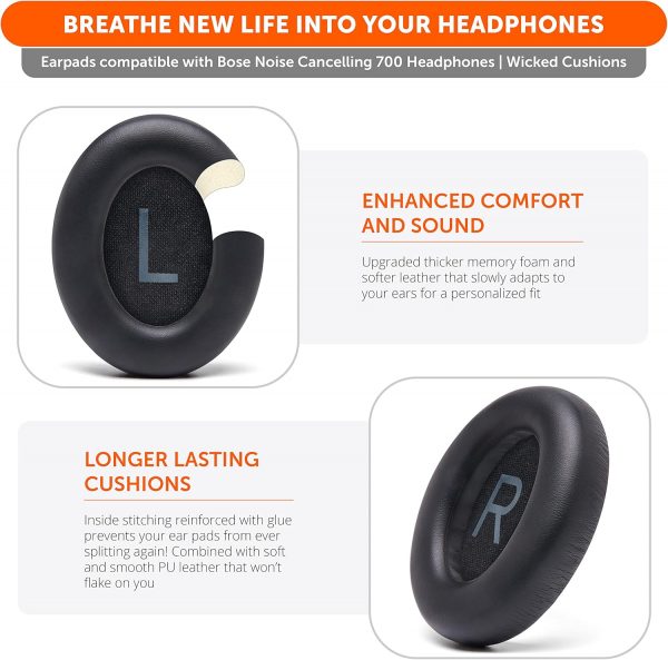 WC Wicked Cushions Upgraded Replacement Ear Pads for Bose 70... - Image 5
