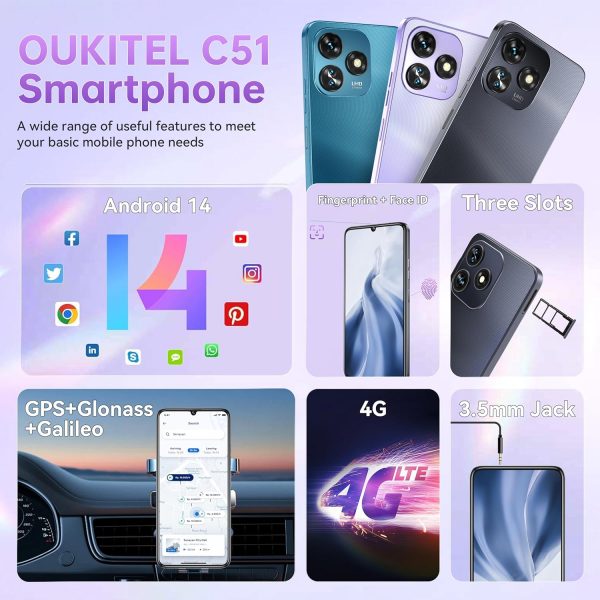 OUKITEL C51 Sim-Free & Unlocked Mobile Phones, Android 13 18... - Image 6