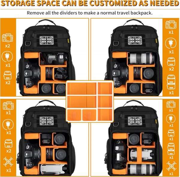 BQKOZFIN Camera Backpack, Waterproof Camera Bag with 15.6" L... - Image 4