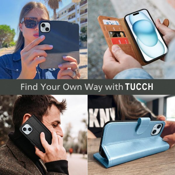 TUCCH Case for iPhone 15 (6.1") 2023 5G, PU Leather Wallet M... - Image 10