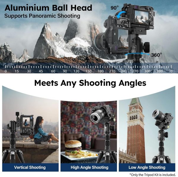 SIRUI Camera Tripod, 78.7" Tall Aluminum Tripod & Monopod St... - Image 8