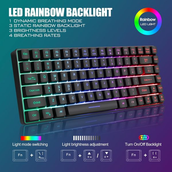 RedThunder K84 75% Wireless Gaming Keyboard and Mouse Rainbo... - Image 4
