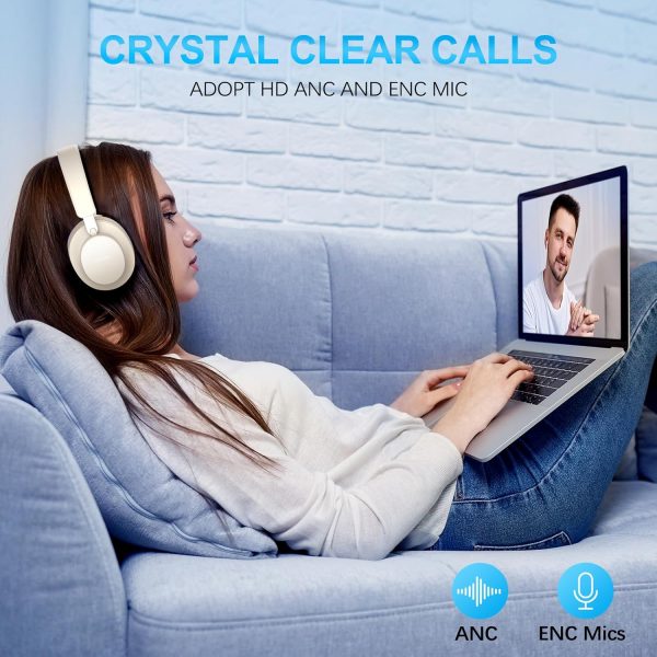 Over Ear Headphones Wireless Bluetooth, Noise Cancelling Hea... - Image 5