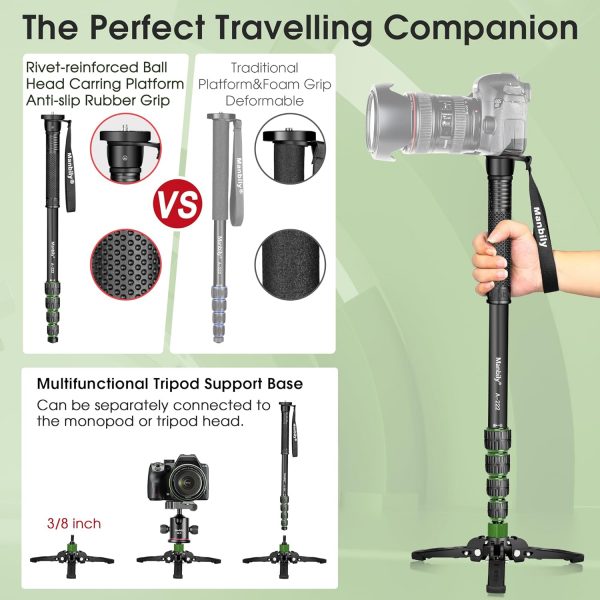 Manbily Camera Monopod with Feet 5 Sections 67-in 170cm Exte... - Image 3