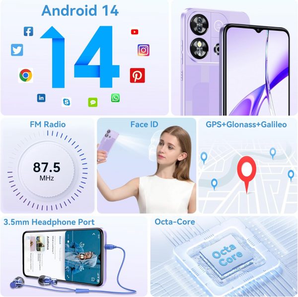 OUKITEL Mobile Phones, C57S Android 14 Phones, 8GB(2+6) RAM ... - Image 8