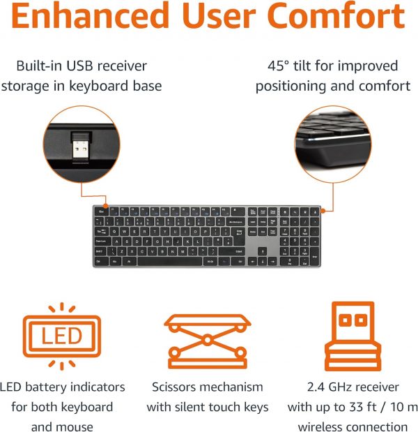 Amazon Basics Rechargeable Wireless Mouse - Ultra Slim, Quie... - Image 4