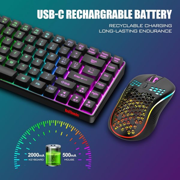 RedThunder K84 75% Wireless Gaming Keyboard and Mouse Rainbo... - Image 6
