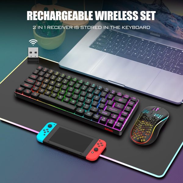RedThunder K84 75% Wireless Gaming Keyboard and Mouse Rainbo... - Image 3