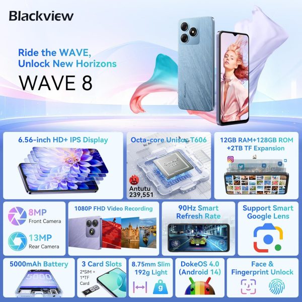 Blackview WAVE 8 Mobile Phones, Android 14 Phone, 12GB+ 128G... - Image 8