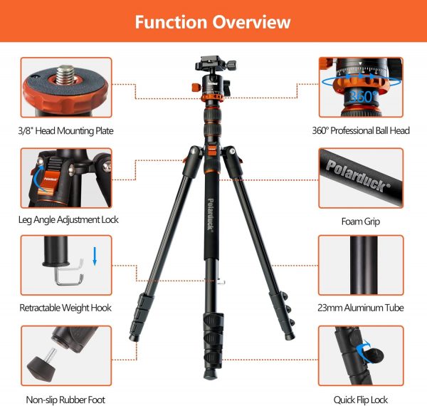 Polarduck Camera Tripod Phone Tripod Stand: Professional Tra... - Image 6