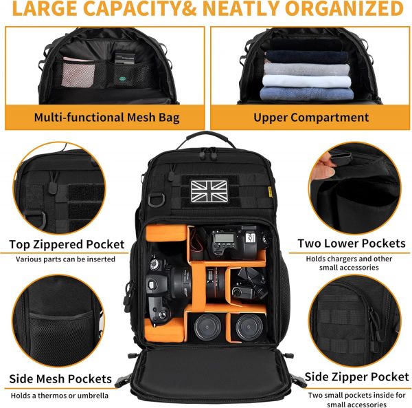 BQKOZFIN Camera Backpack, Waterproof Camera Bag with 15.6" L... - Image 5