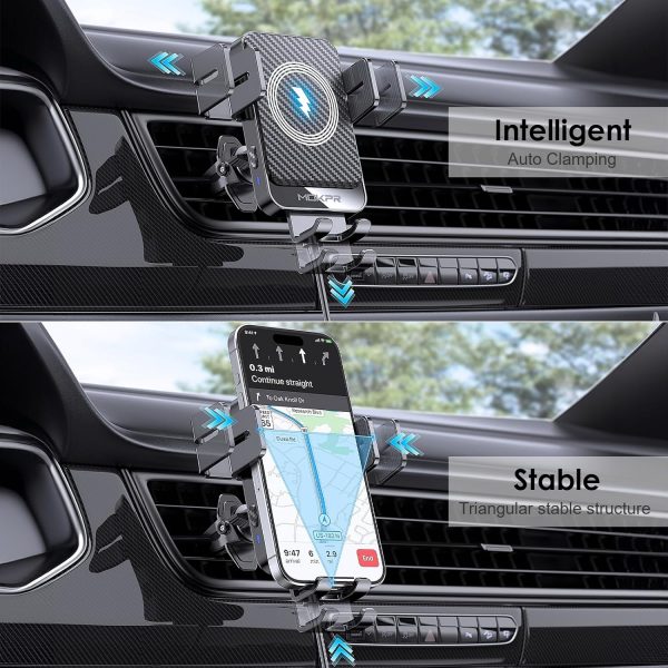 MOKPR Car Phone Holder Wireless Charger, 15W Wireless Car Ch... - Image 4