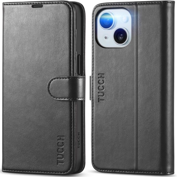 TUCCH Case for iPhone 15 (6.1") 2023 5G, PU Leather Wallet M... - Image 2