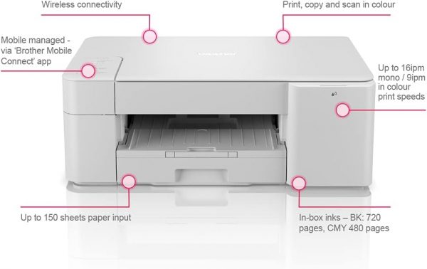 Brother DCP-J1200W Wireless Colour Inkjet Printer, 3-in-1 (P... - Image 3