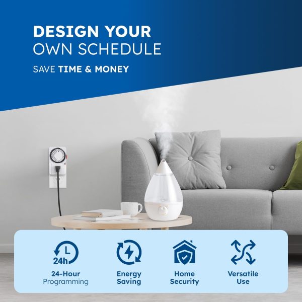 Desiretech Plug-in Timer Switch, 24 Hour Segment Timer, Ligh... - Image 6
