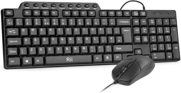 Wired Keyboard and Mouse,Rii RK203 Full Size Slim Keyboard, ... - Image 9