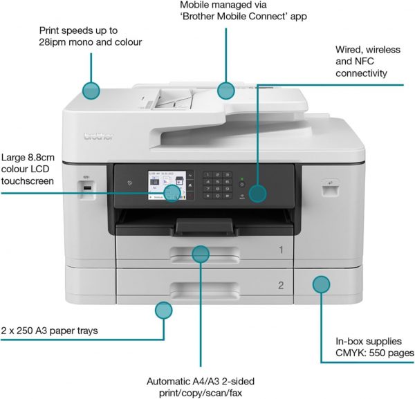 BROTHER MFC-J5740DW Wireless Colour Inkjet Printer |A4 4-in-... - Image 3
