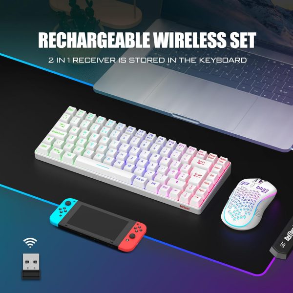 RedThunder K84 75% Wireless Gaming Keyboard and Mouse Rainbo... - Image 3