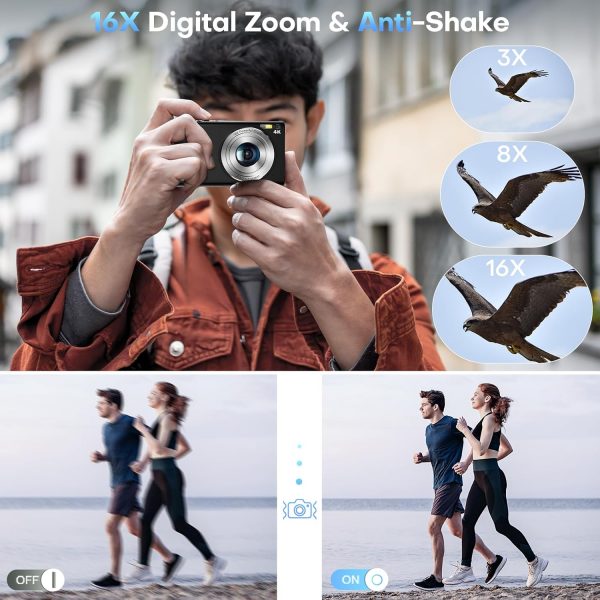 Digital Camera, 4K Autofocus Compact Camera with 32G SD Card... - Image 5