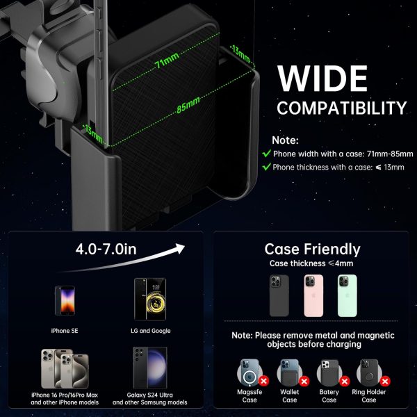Polmxs Car Phone Holder Wireless Charger, 15W Wireless Car C... - Image 4