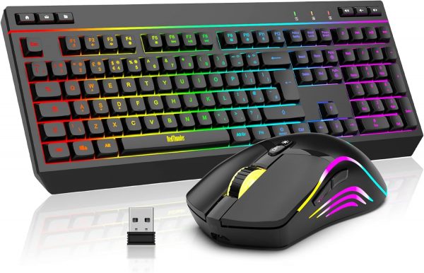 RedThunder K20 Wireless Keyboard and Mouse Combo, UK Layout ... - Image 2