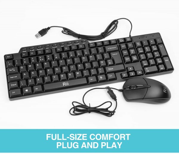 Wired Keyboard and Mouse,Rii RK203 Full Size Slim Keyboard, ... - Image 8