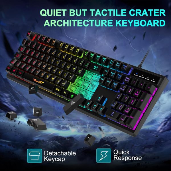 Gaming Keyboard and Mouse, RaceGT USB Backlit 104 Keys Wired... - Image 3