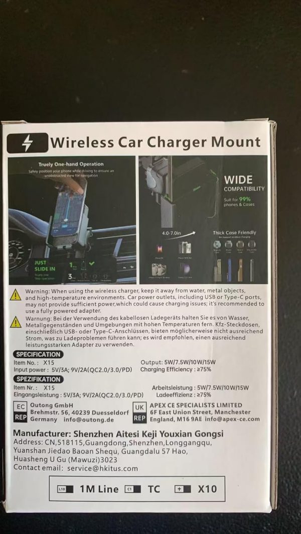 Polmxs Car Phone Holder Wireless Charger, 15W Wireless Car C... - Image 9