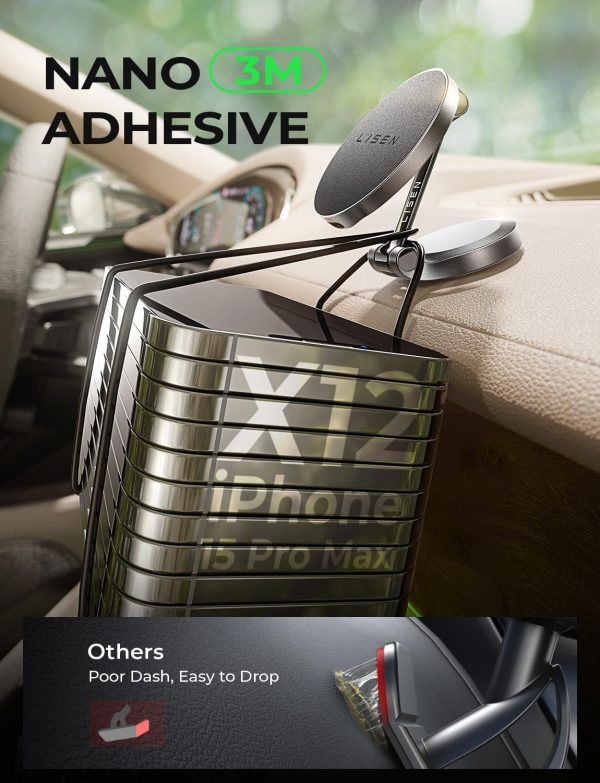 LISEN Magsafe Car Charger [15W Pro Charging] Magsafe Car Mou... - Image 5