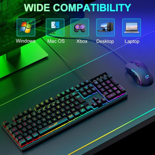 Gaming Keyboard and Mouse, RaceGT USB Backlit 104 Keys Wired... - Image 7