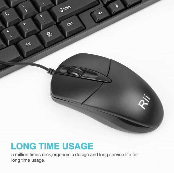 Wired Keyboard and Mouse,Rii RK203 Full Size Slim Keyboard, ... - Image 4