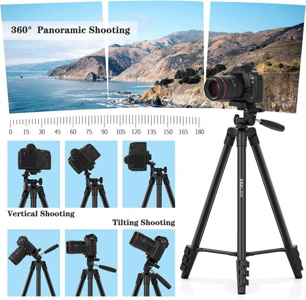KINGJOY 71'' Camera Tripod Compatible with Canon Nikon Phone... - Image 4