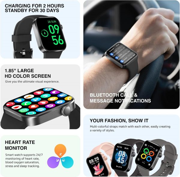 Smart Watch for Women Men Answer/Make Call,1.85"HD Screen Fi... - Image 5