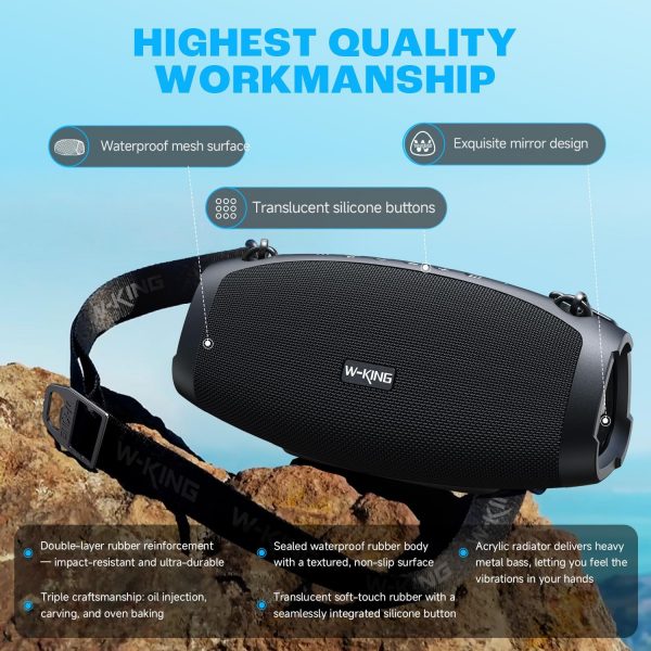 W-KING Portable Bluetooth Speaker Wireless, 120W PEAK IPX6 W... - Image 11