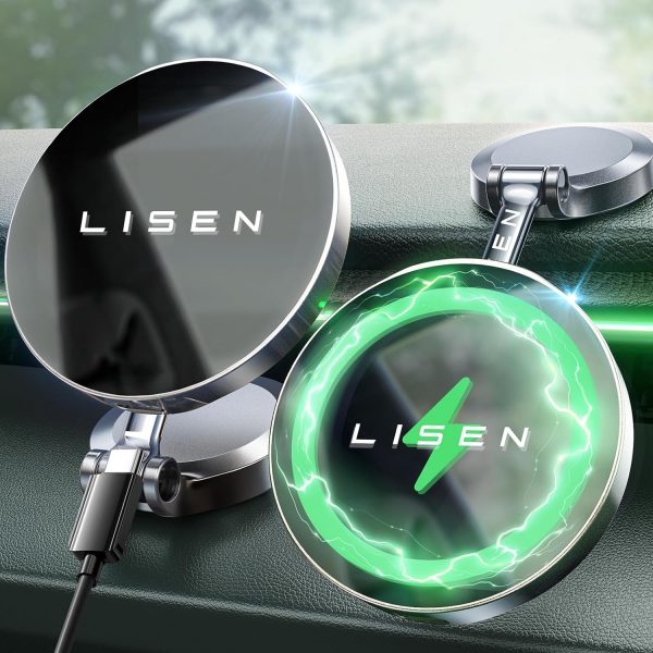 LISEN Magsafe Car Charger [15W Pro Charging] Magsafe Car Mou... - Image 2