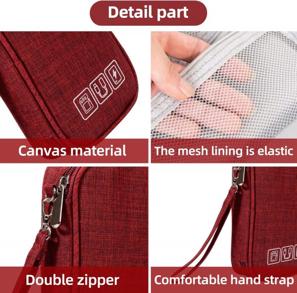 NEUSID Small Travel Cable Organiser Bag, Cable Pouch, Electr... - Image 6