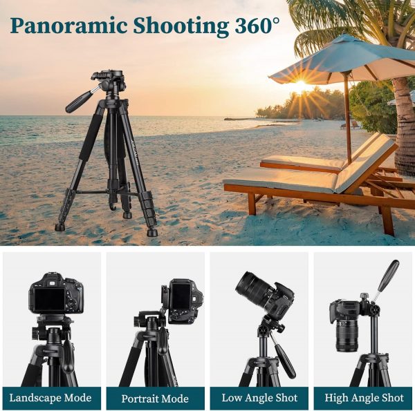 JOILCAN 73" Camera Tripod, Aluminum DSLR Monopod tripod with... - Image 5