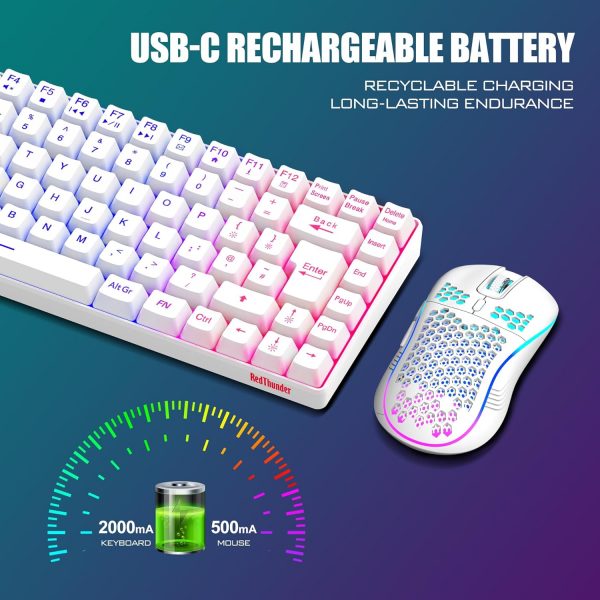RedThunder K84 75% Wireless Gaming Keyboard and Mouse Rainbo... - Image 6